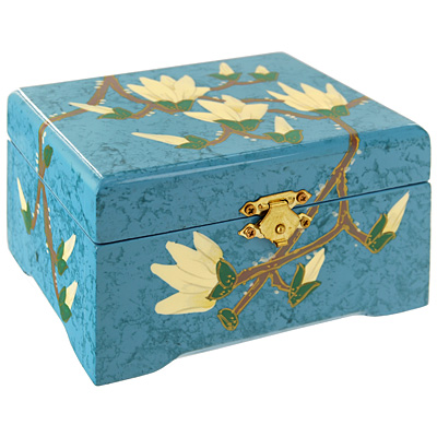 Шкатулка "Белые цветы", цвет: голубой голубой Производитель: Китай Артикул: ZS-08-24-9 инфо 3308i.