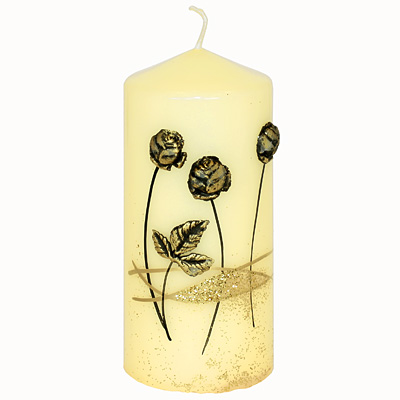 Свеча-колонна "Роза голд", 15 см см Изготовитель: Польша Артикул: 00000005258 инфо 8049a.